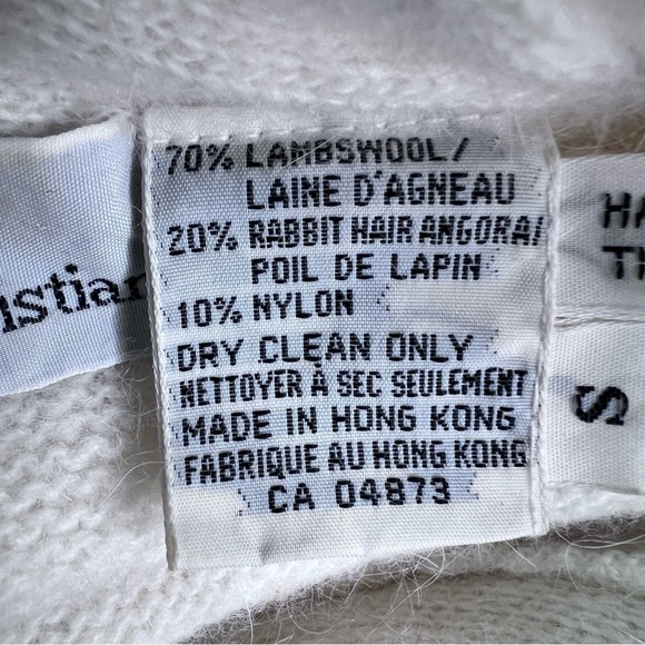 Vintage Andre Christian Cream Lambswool Sweater Size Small - Picture 12 of 13